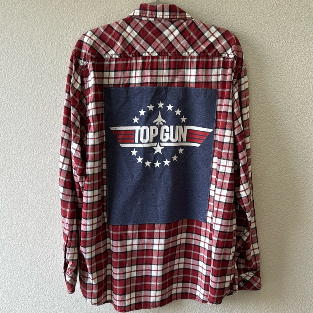 Top Gun Upcycled Flannel Shirt Size XXL